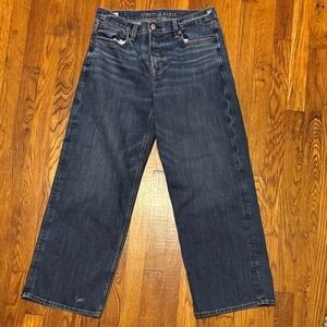 American Eagle Outfitters Dark Blue Wide Leg Jeans